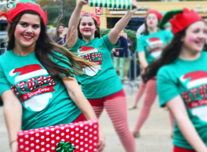 people dancing christmas