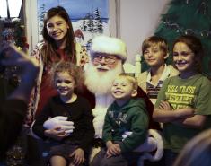 Kids posing with Santa